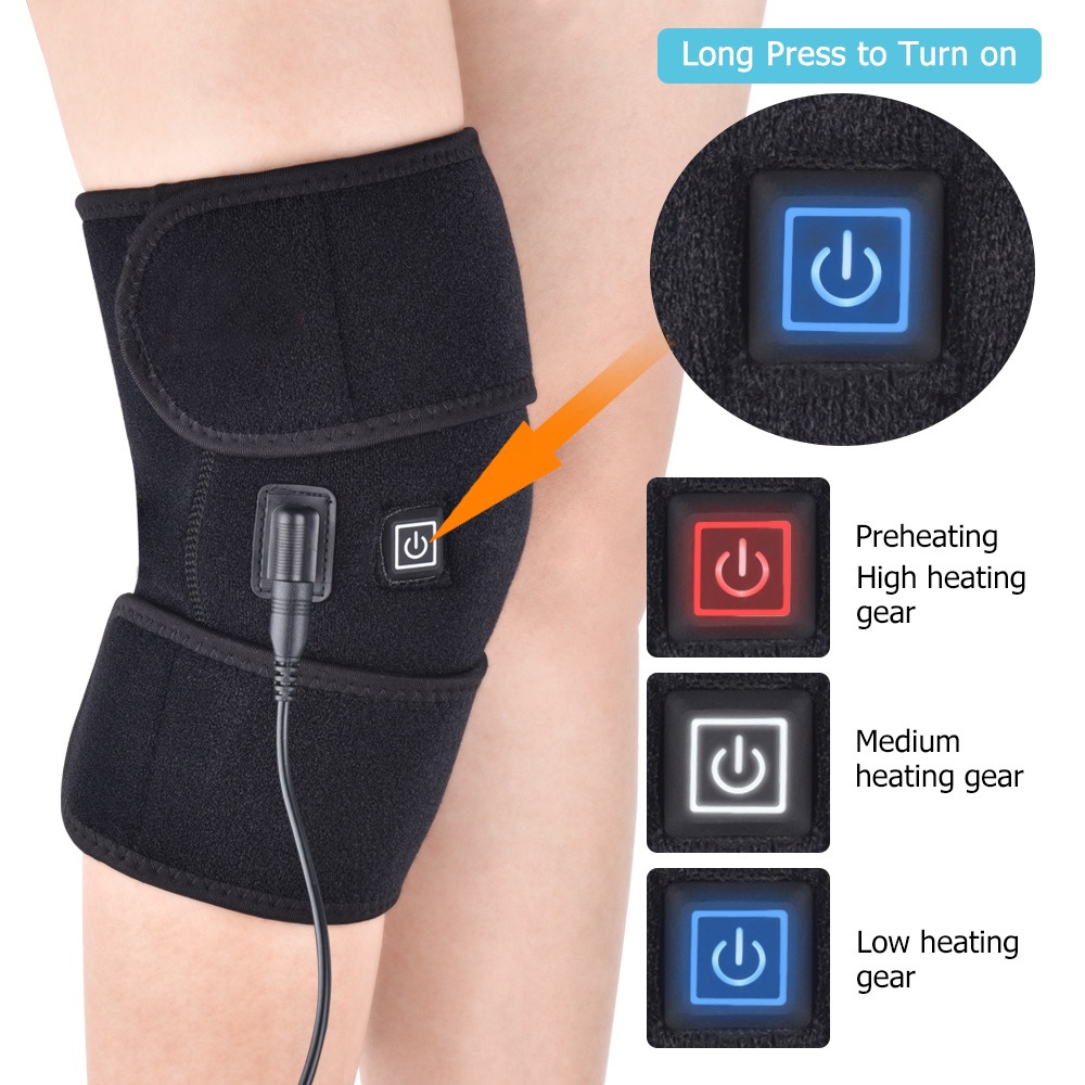 Pelindung Lutut Heating Therapy Knee Support Compression Sport Fitness - 10237 - Black