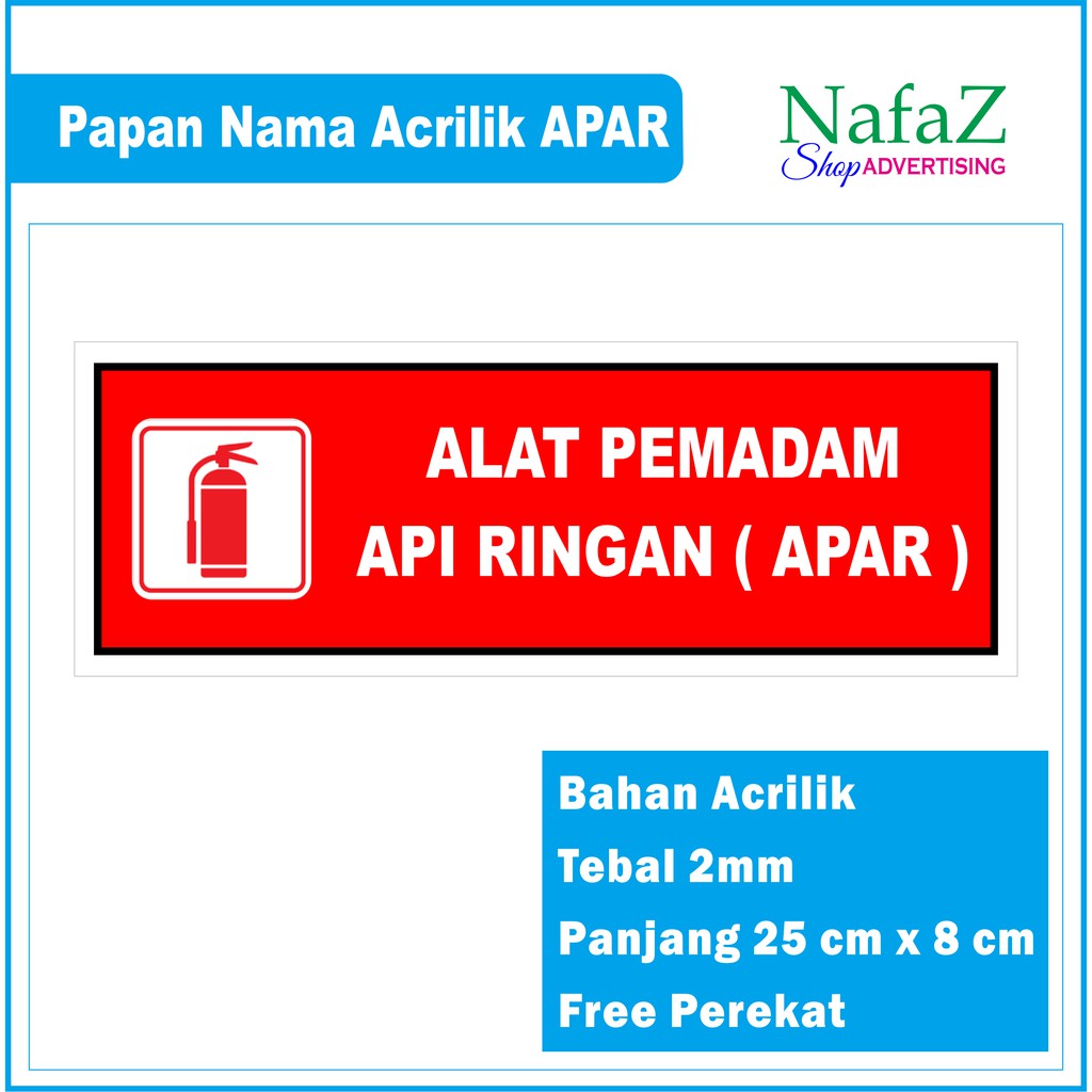 

Papan nama acrilik Alat Pemadam Api Ringan