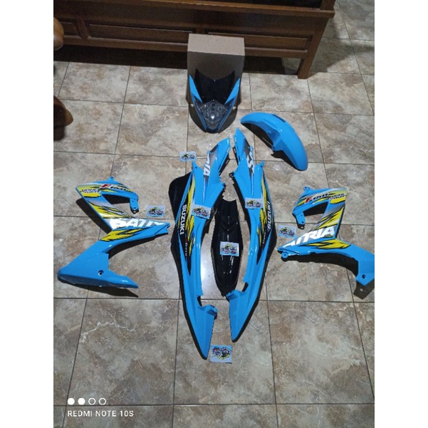 Cover Body Satria Fu Facelift Fl Fullset Halus Biru Plus Stripping