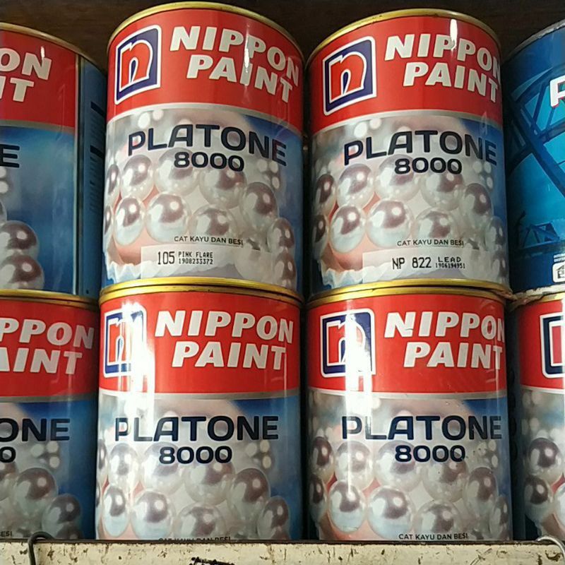 Cat Minyak Platone Nippon Paint 1kg 0.85 liter / Cat Kayu dan Besi Kilat Hitam Putih Pink Biru Cokla