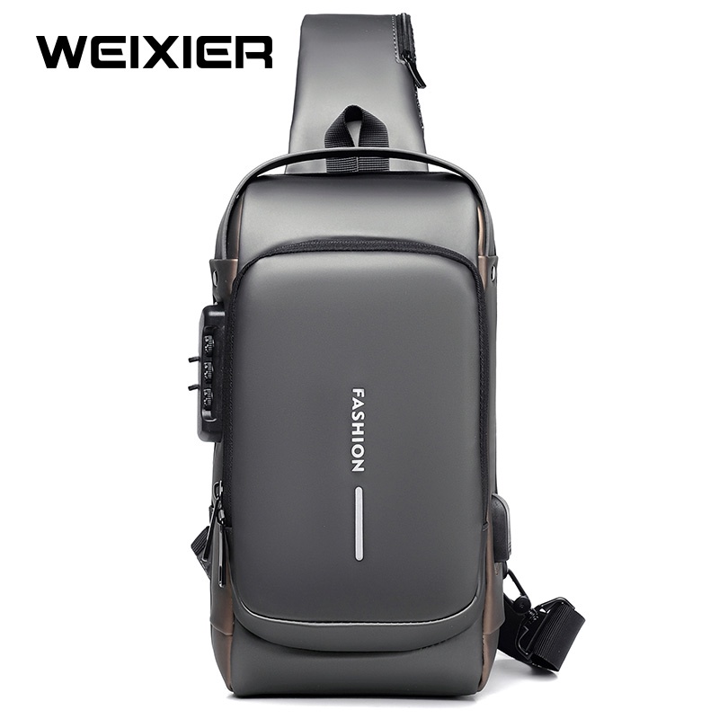 WEIXIER X306 Tas Selempang Pria Shoulder Bag USB Port Anti Maling WK-SBY