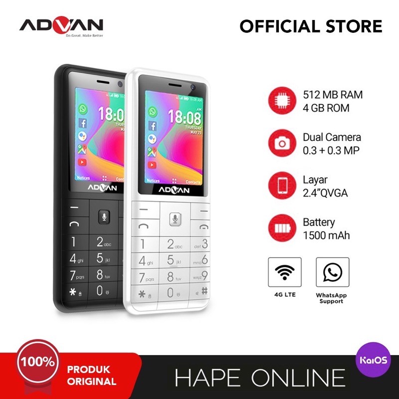 ADVAN HAPE ONLINE KaiOS 4G ALL OPERATOR