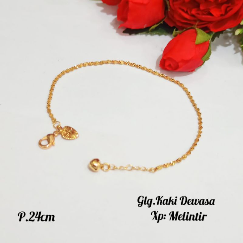 Gelang Tangan Dewasa&amp;Gelang kaki Dewasa,perhiasan Gold Dan Emas Korea tidak karat *COD*