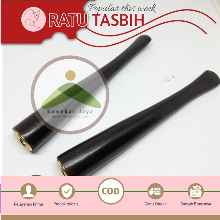 PIPA ROKOK KAYU KELOR HITAM 12CM