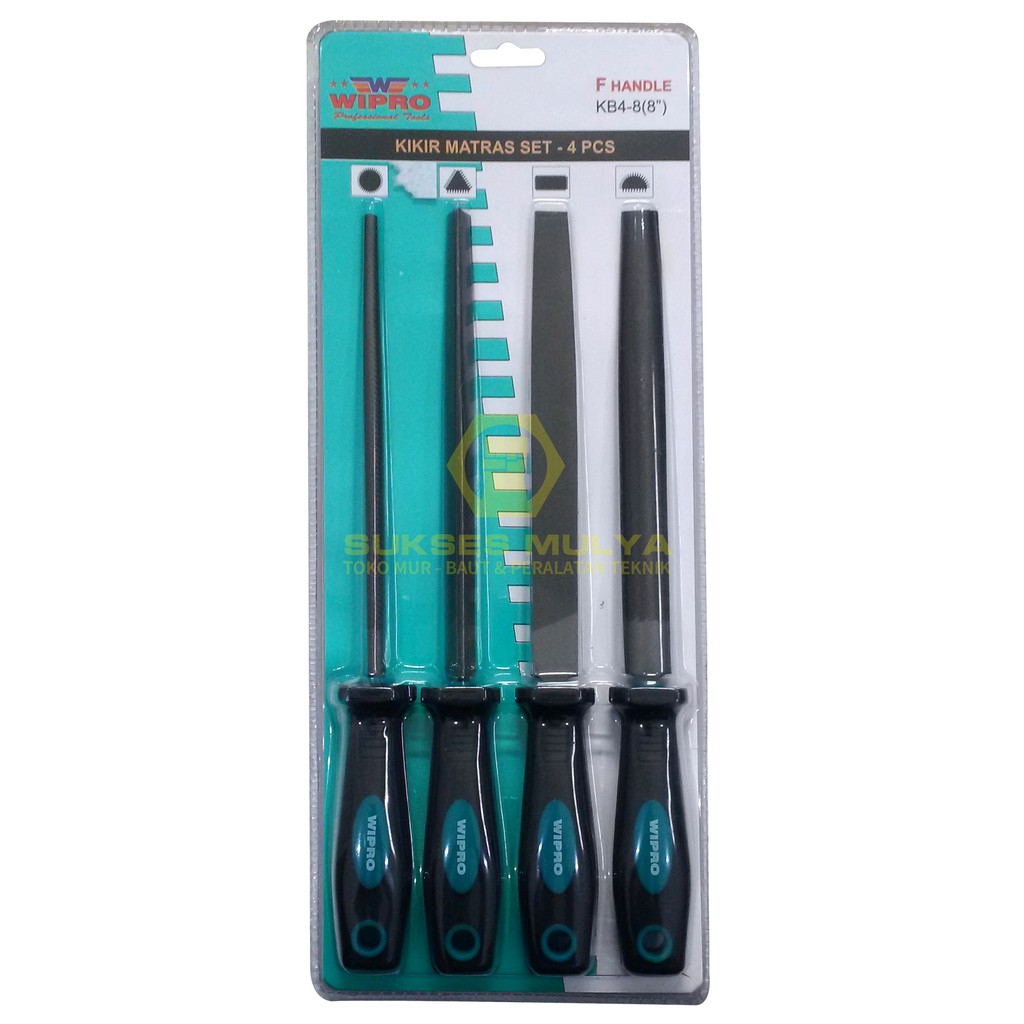 WIPRO KB4-8(8") Kikir Matras 8" Wipro 4pcs / Kikir Halus Kikir Besi Set
