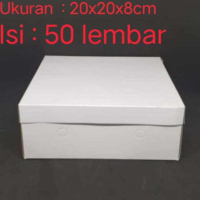 

KARDUS PUTIH POLOS 20 X 20 CM - DUS KOTAK MAKANAN ISI 50 SET