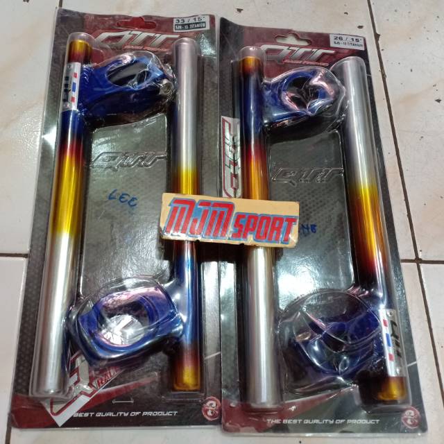 Stang Drag QTT 2tone As 26 dan as 33 mm. Stang jepit QTT ninja dan  Fu  original QTT 15 derajat