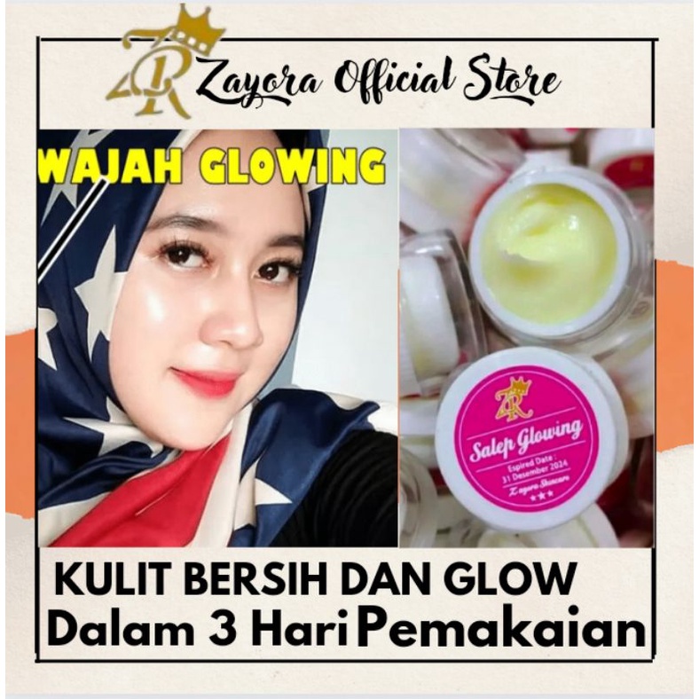 Salep Glowing Zayora 5 gram Cream Glowing malam hari Cream Flek Hitam Membandel Penghilang Flek Hita