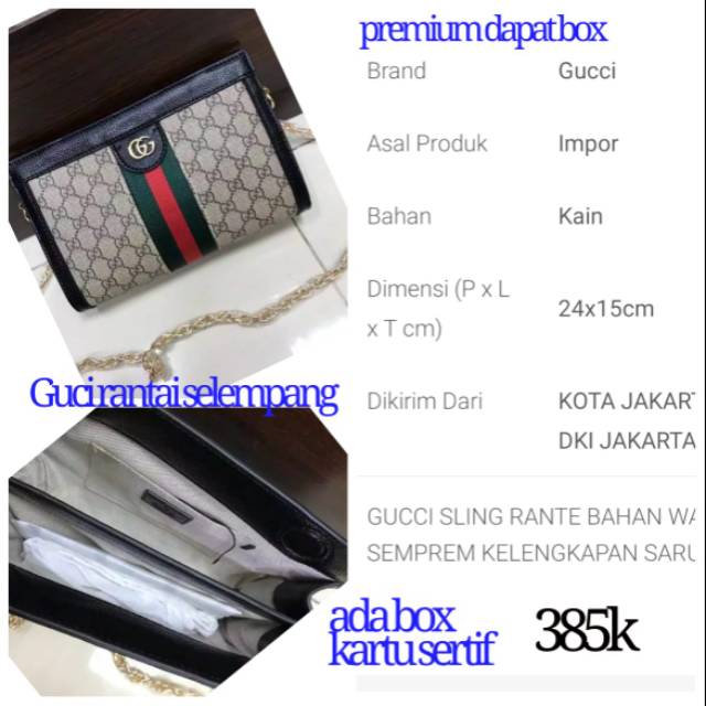 Tas gucci selempang rantai