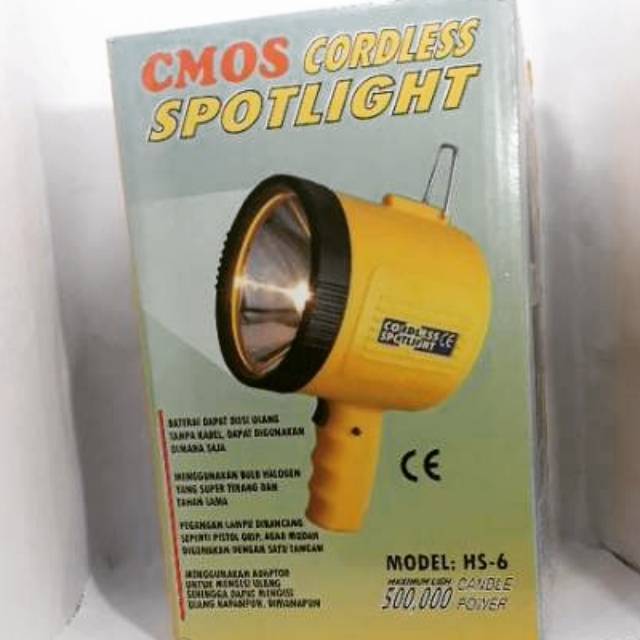 LAMPU SENTER JUMBO CMOS nyala kuning halogen