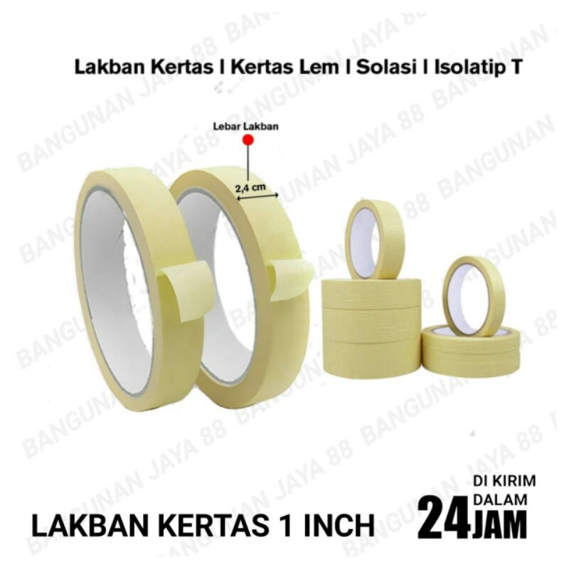 

Lakban Kertas 1inch-2inch/lem Kertas