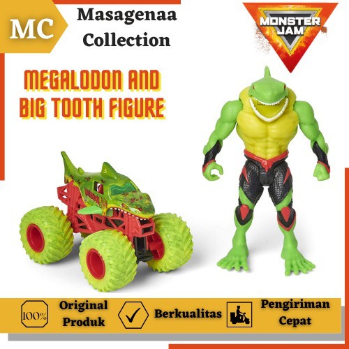 Mainan Mobil Mobilan Anak Moster Monster Jam Truck Truk Besar 1:64 Megalodon Action Figure Creatures