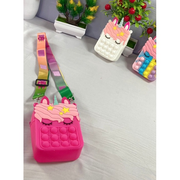 Tas Pop It anak /selempang Pop it unicorn/tas import anak