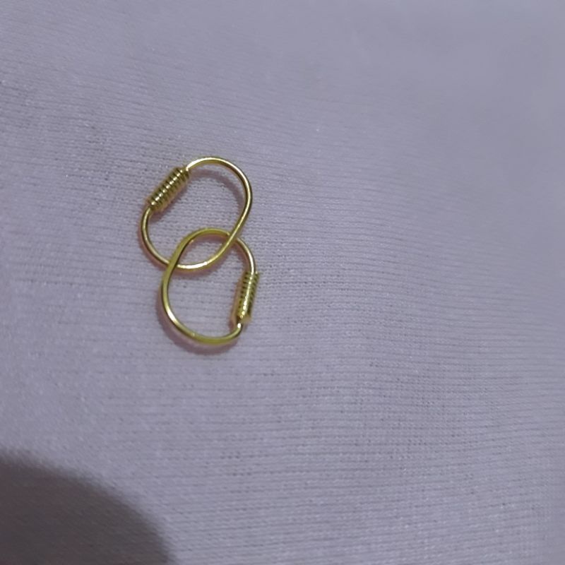 Anting kenip bayi 0.5gr perak lapis emas24k