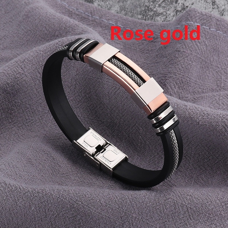 Gelang Bahan Stainless Steel Gaya Hip Hop Punk Untuk Pria