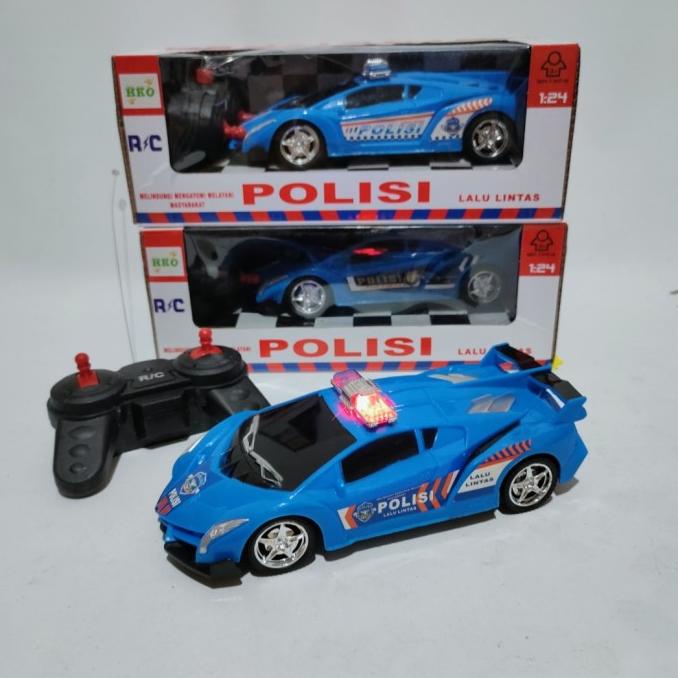 Mobil Remote Kontrol RC - Mobilan Polisi (ada lampu + bunyi sirine) - Lambor Biru READY STOK