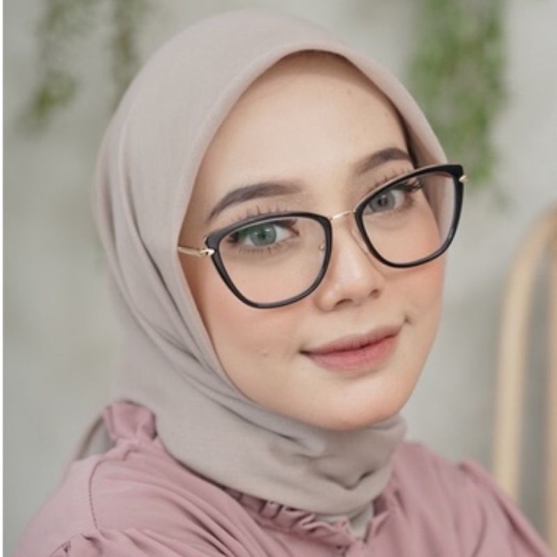 kacamata wanita anti radiasi (95290)frame paket lensa bluecromic