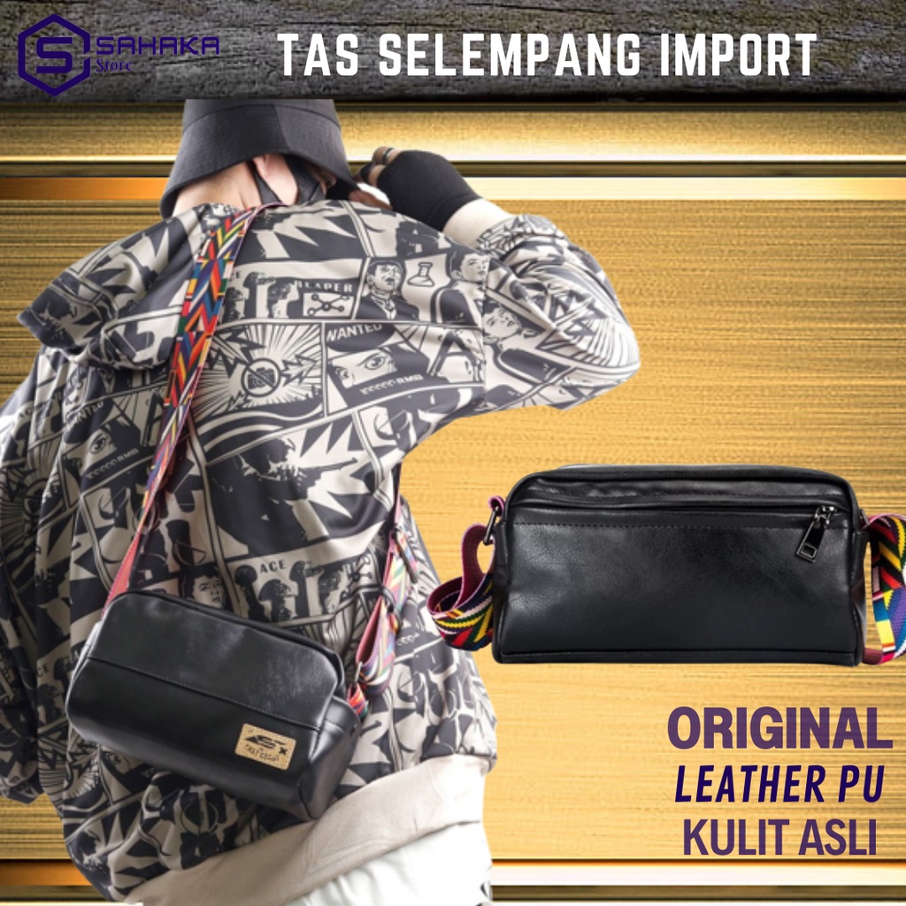 EAST COAST 6065 Tas Selempang Pria Tas Kulit Asli Original 100% Import Leather Waterproof Anti Air P