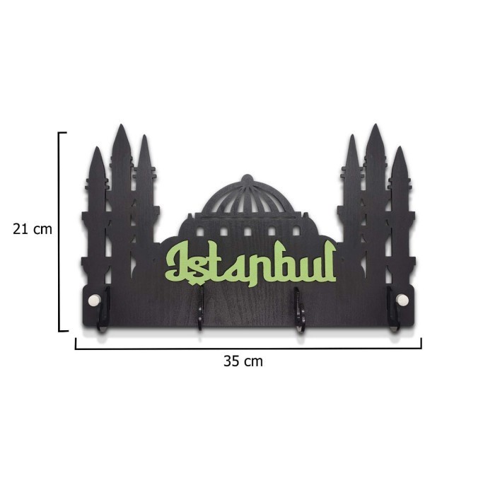 Tempat Gantungan Kunci Dinding Dekorasi Dinding Tempel Minimalis 4 hook Gantungan ISTANBUL 1002