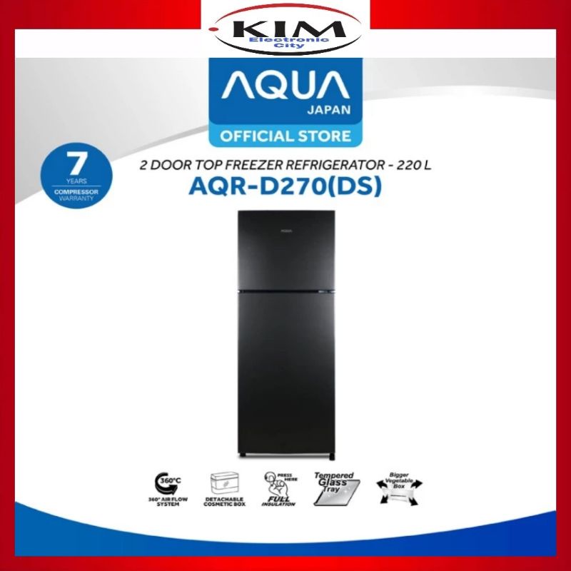 Kulkas AQUA 2 Pintu AQR-D270 - AQR-D270(DS) GARANSI RESMI