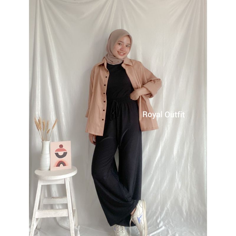 Kemeja Wanita Kimi Import Bahan Moscrepe Import Lembut dan Stretch Termurah Premium By Royaloutfit-Coksu