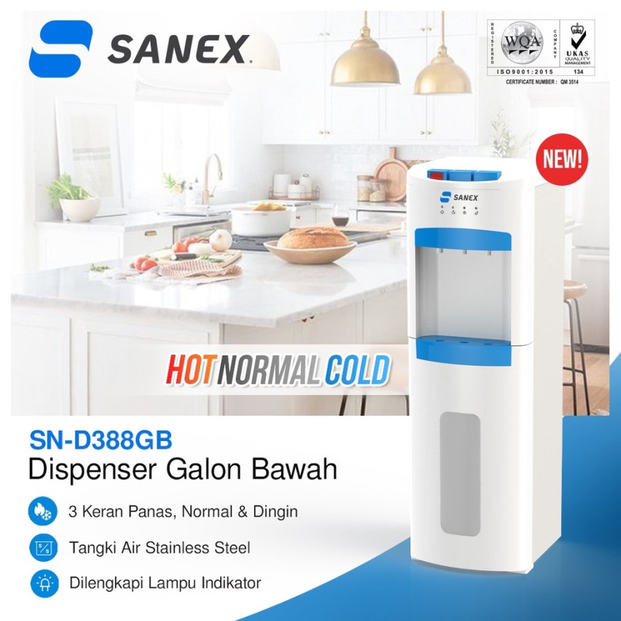 Dispenser Galon Bawah SANEX D388GB ( Panas,Normal,Dingin)