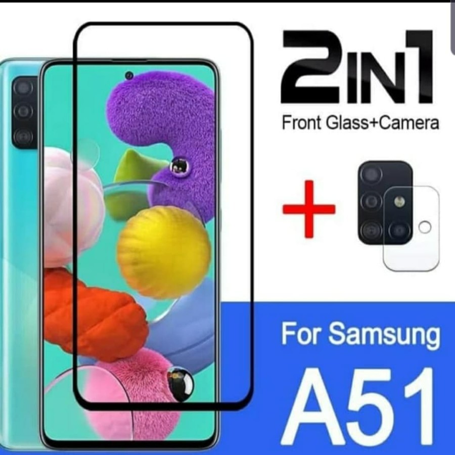 Tempered Glass 9D SAMSUNG A51 A71 A31 + Tg Lensa Camera 2in1