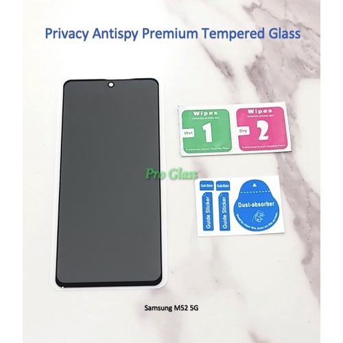 Samsung M12 M02 M22 M32 M52 5G Privacy Anti Spy Antispy Tempered Glass