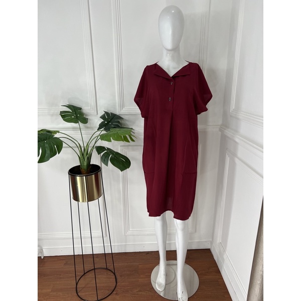 DASTER PENDEK SEBETIS RAYON MOTIF KEKINIAN VIRAL DASTER DEWASA PAKAIAN WANITA KEKINIAN LUCU-maroon