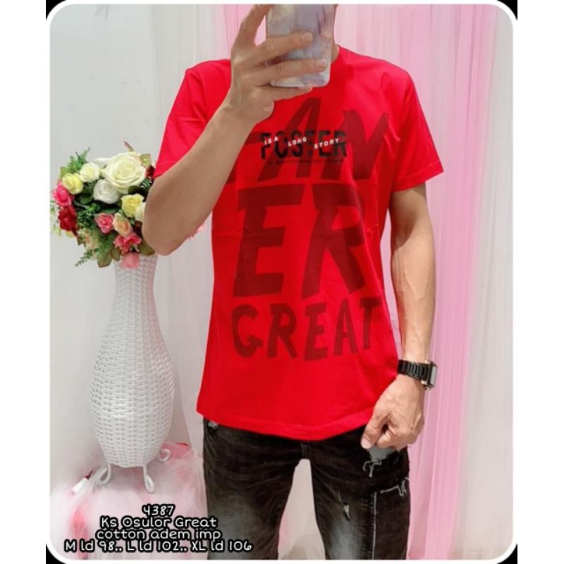 4387 kaos osulor great Cotton adem import