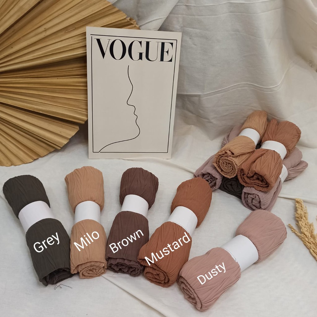 Jilbab Pashmina Plisket Padi Ceruty