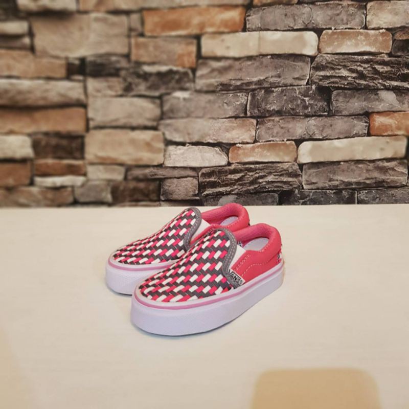 SEPATU ANAK VANS SLIP ON PEREMPUAN PREMIUM HIGH QUALITY SEPATU SLIP ON ANAK PINK