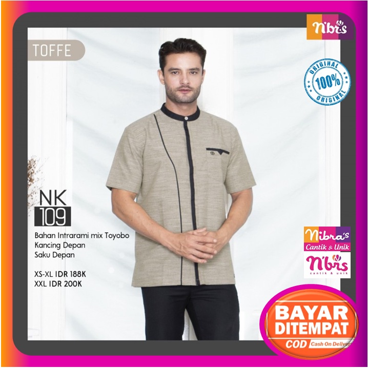 Baju Koko Nibras Dewasa Lengan Pendek NK 109 Toffe Terbaru 2022 Baju Kemeja Nibras Pria Cowok Laki L