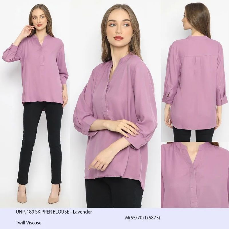 ATASAN BLOUSE WANITA UNPJ 189 SKIPPER BUTTON BLOUSE