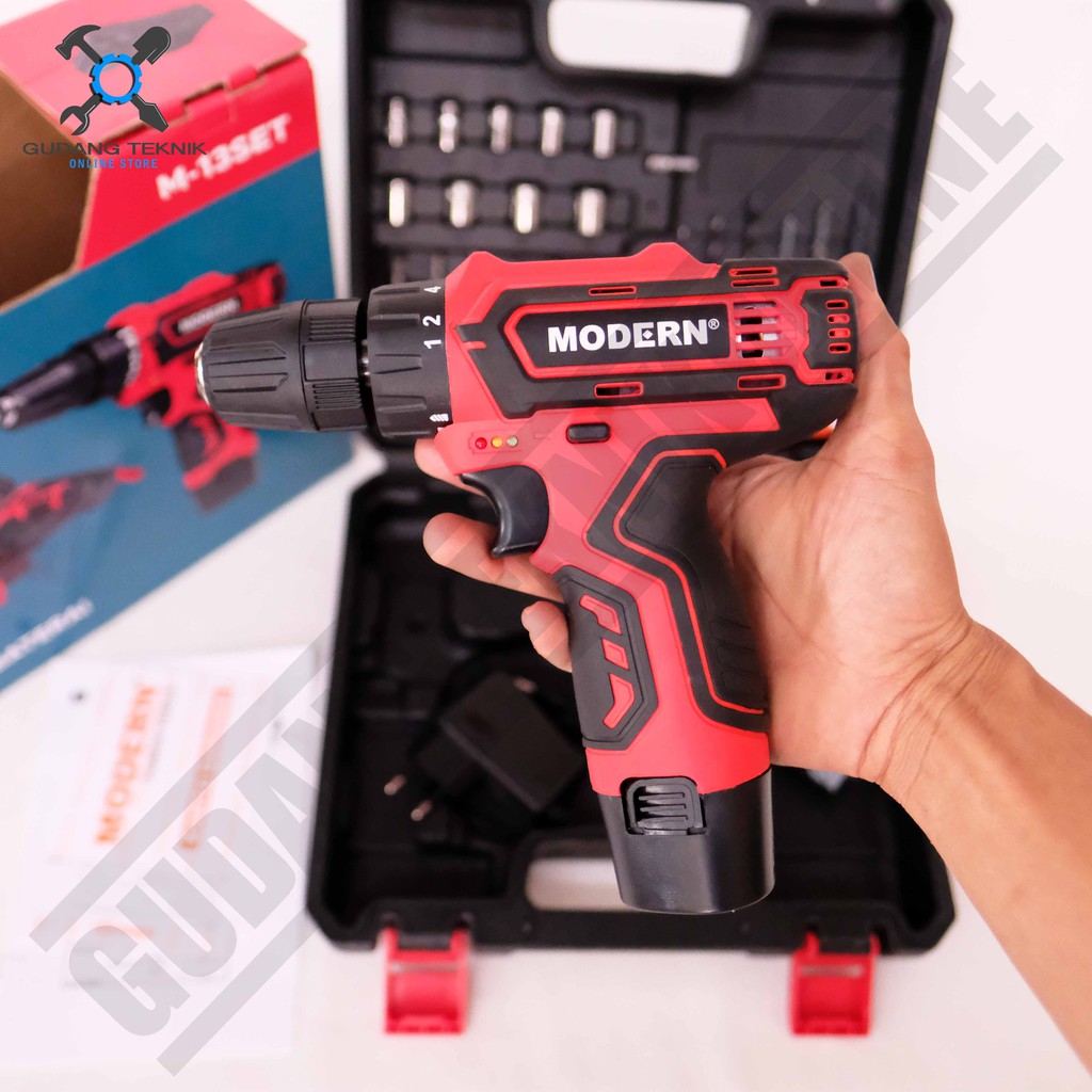 Mesin Bor CORDLESS  10mm MODERN X MAILTANK M13 SET SH191 12V / Mesin Bor Tangan BATERAI BATERRY 10 mm M 13 SH 191 - Cordless Drill M-13 SET SH-191