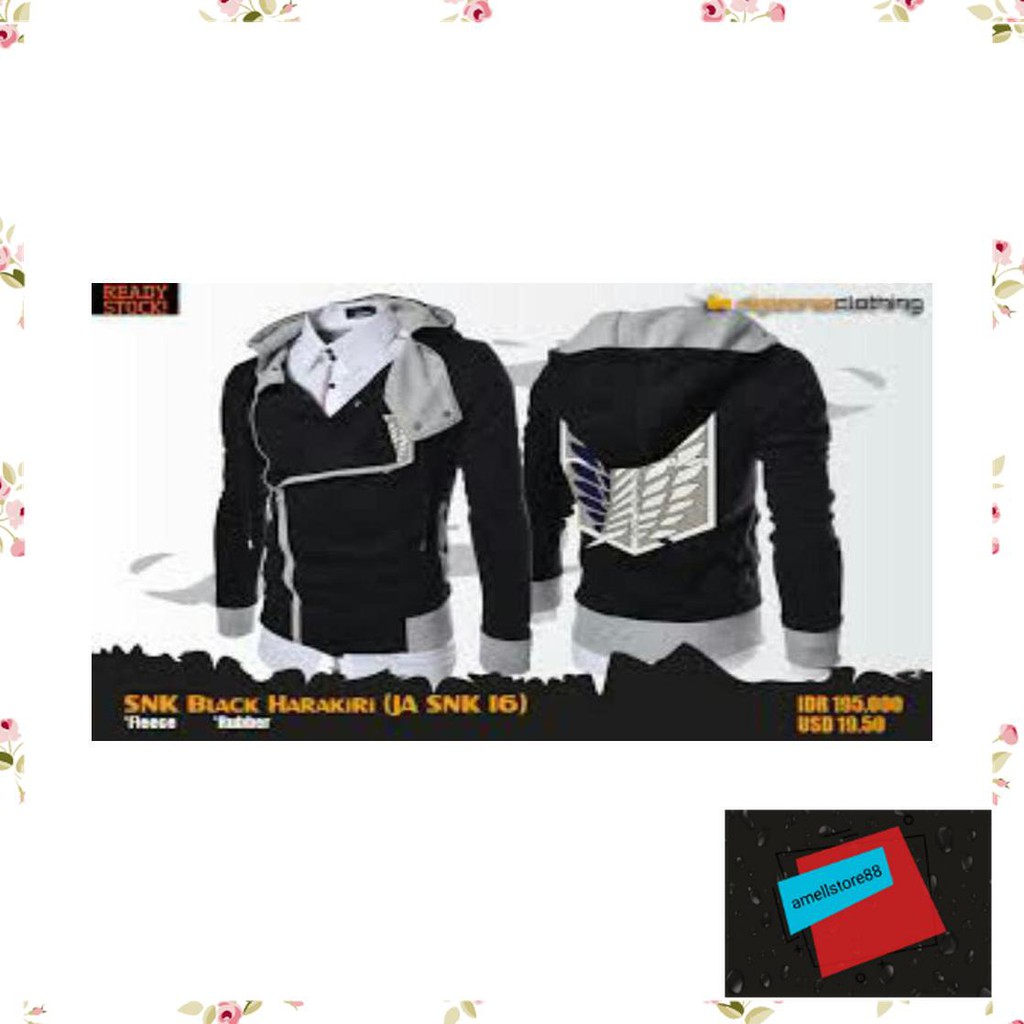 Jaket Pria parasut parka gunung harakiri attack on titan IU221