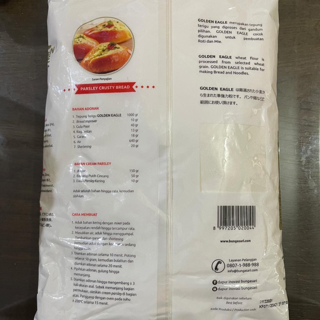 Tepung Terigu Golden Eagle 1kg - Terigu Golden Eagle Protein Tinggi