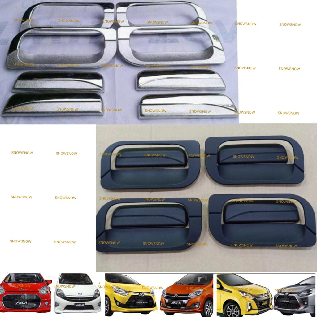 Paket Outer Handle Cover Agya Ayla 2013 2017 2020 2022 Hitam Chrome