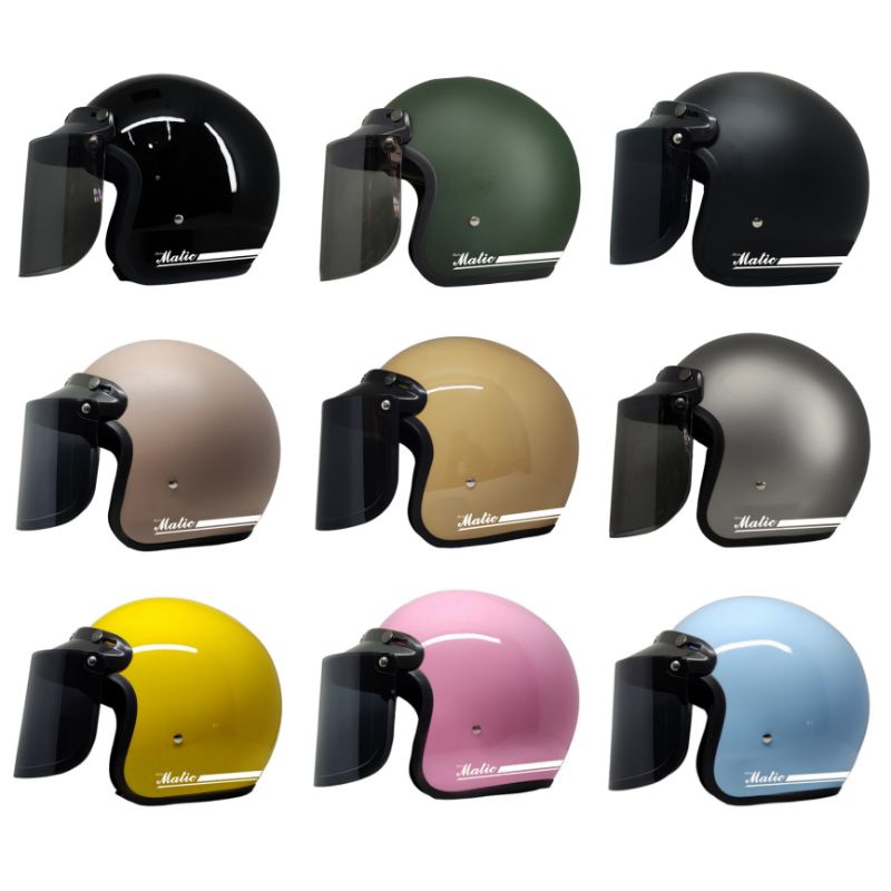 Helm Bogo Retro / Helm Dewasa Full Leher / Helm Wanita Motor Matic