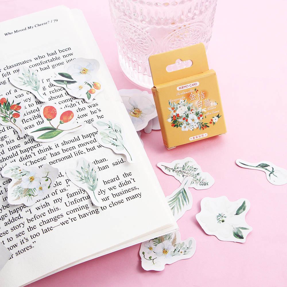 Lanfy Bunga Alat Tulis Stiker Hadiah Korea Scrapbooking Kumquat Jurnal Perlengkapan Sekolah