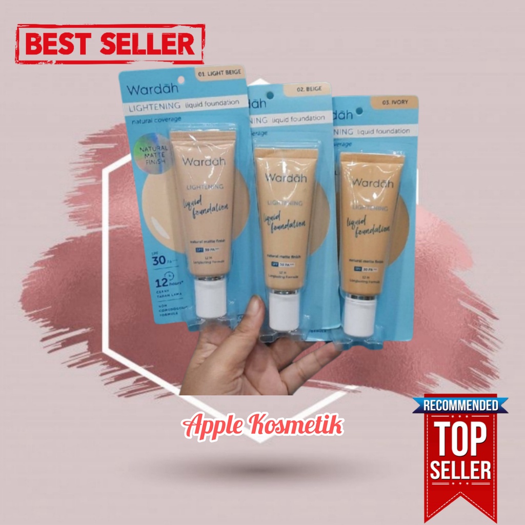 WARDAH Lightening Liquid Foundation Natural Matte Finish SPF 30++  25ml BPOM Baru !!