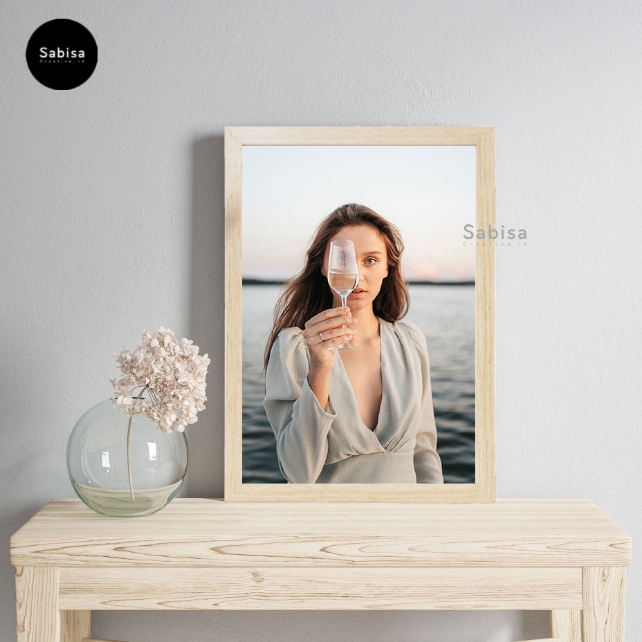 Frame 5R Kayu Jati Belanda Pigura Bingkai Foto