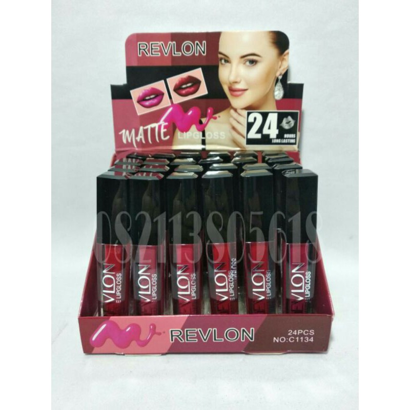 ( PERLUSIN ) Lipcream Maybeline 1017 /  REVLON MATTE  NO 1134 TUTUP HITAM