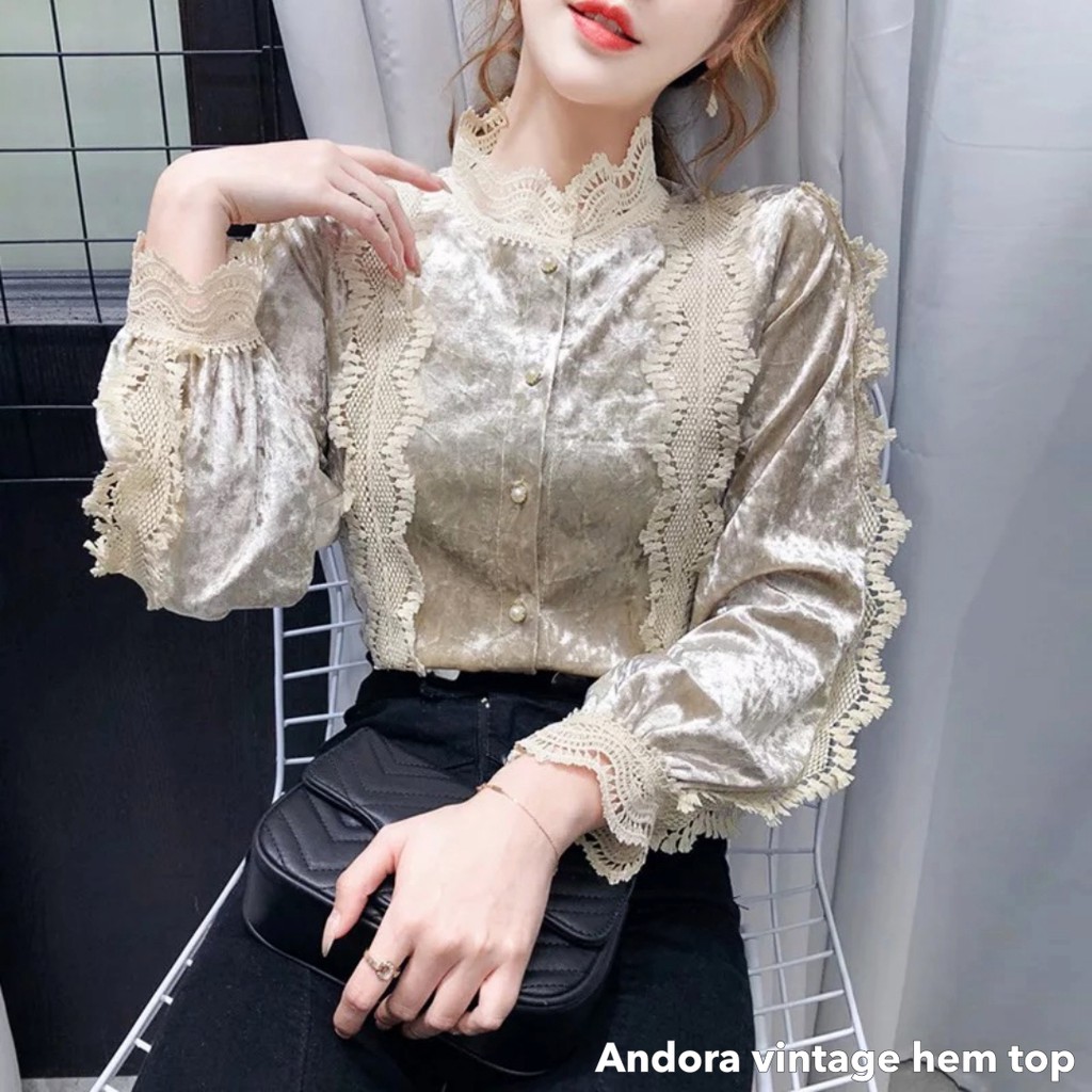 Andora vintage hem top -Thejanclothes