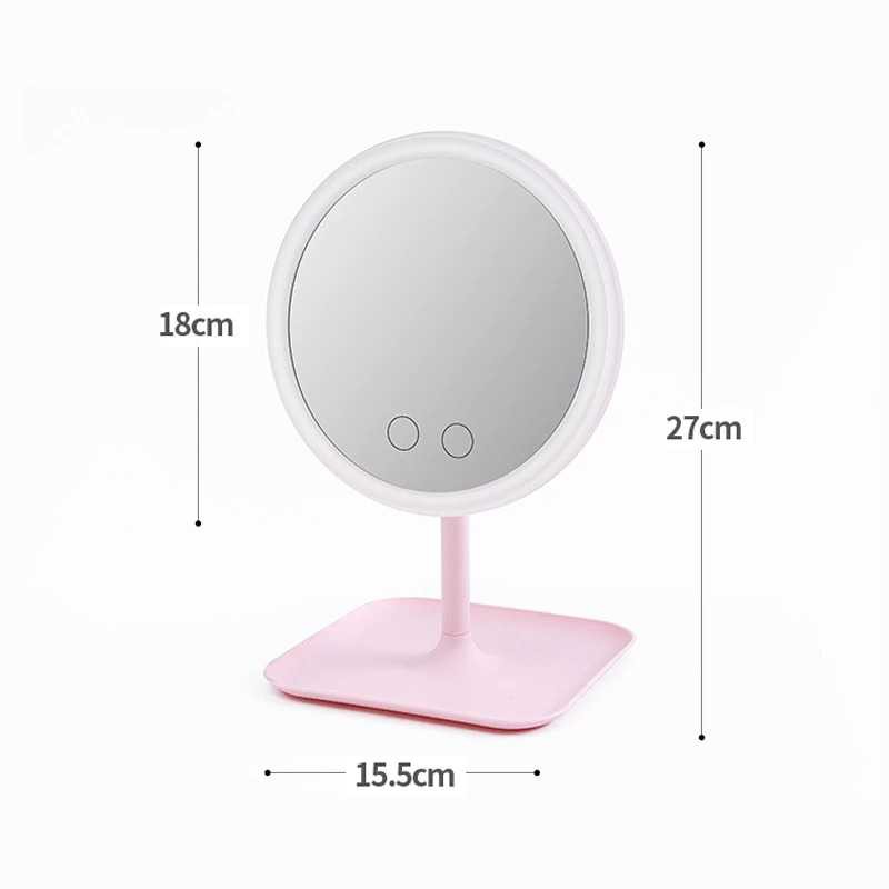 Cermin Makeup Lampu LED Ring Light Mirror Portable Kaca Perlengkapan Make Up Organizer Ringlight