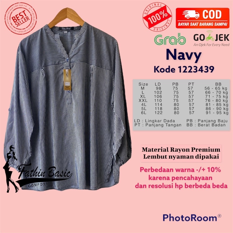 Rayon Motif 0057 - Motif Salur - Salur Alus - Salur Best seller - Blouse Katun Rayon - Fathin Basic-1