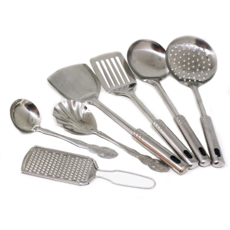 [BISA COD] Spatula Stainles Set Isi 7 Pcs - Spatula Sutil Stainless Steel Good Quality