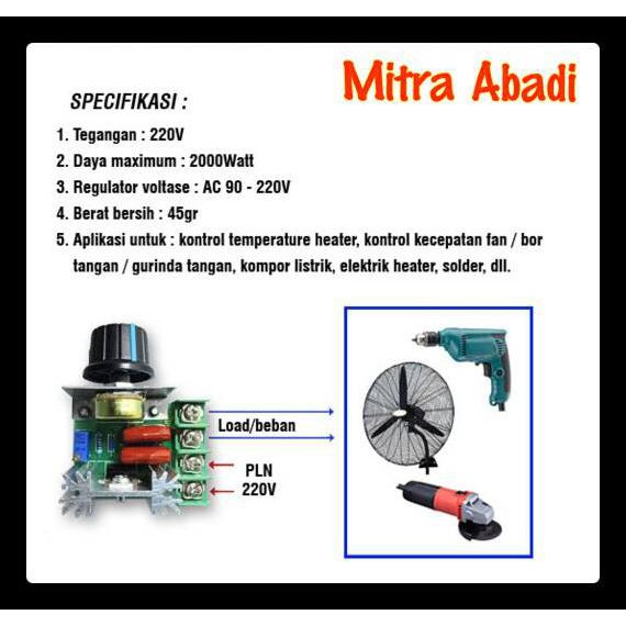 DIMMER AC 220V 2000 WATT