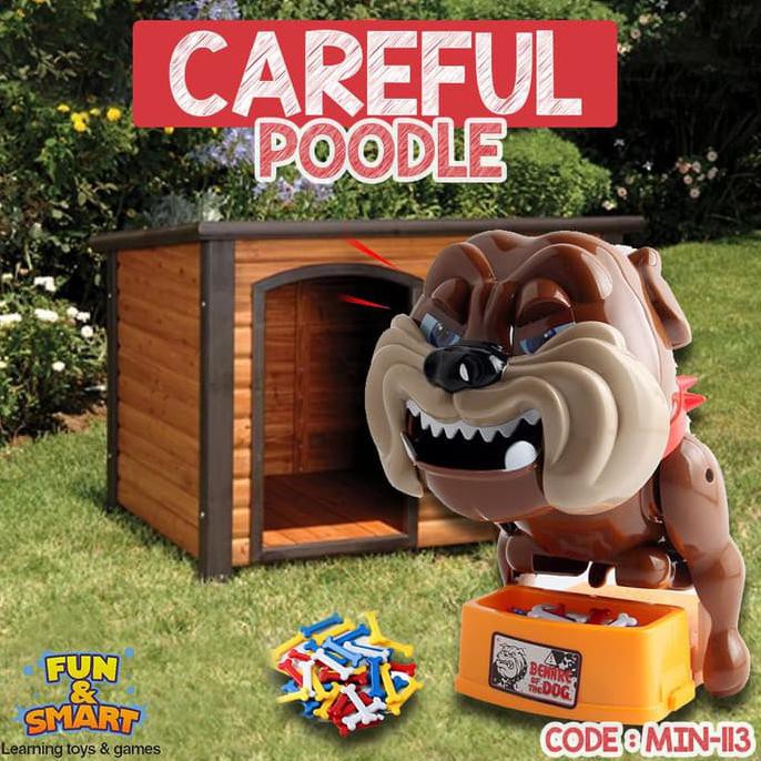 CAREFUL POODLE mainan alat prank gigitan anjing toy toys poodle mainan anak anak beware of the bad dog murah