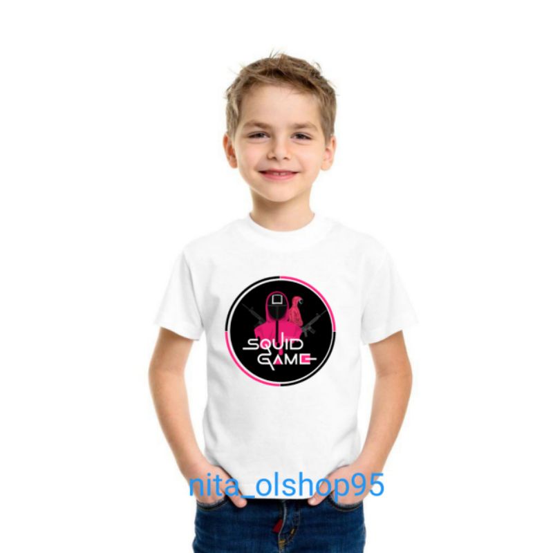 baju squid game kaos anak logo squid game